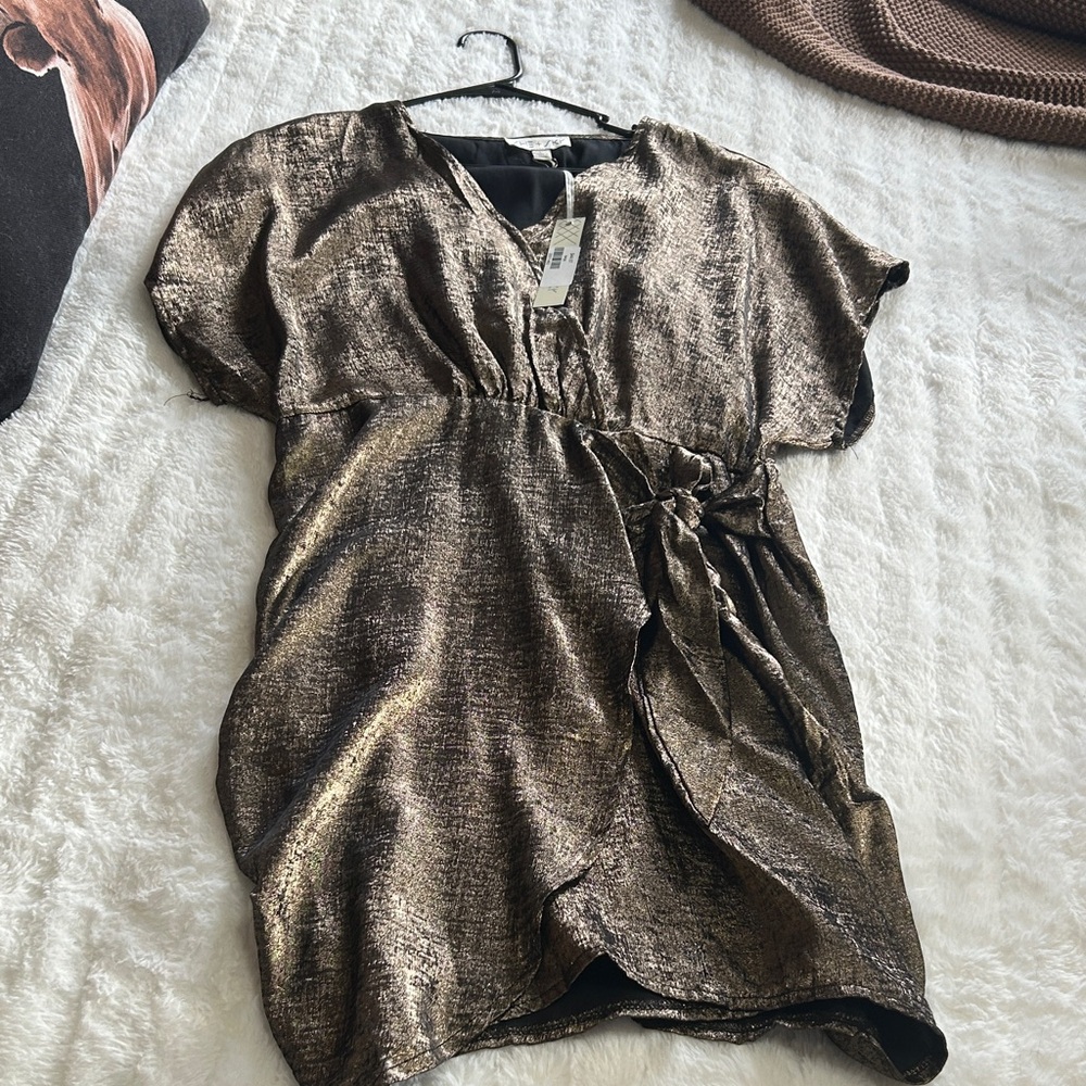 She + Sky Shimmering Bronze Dress